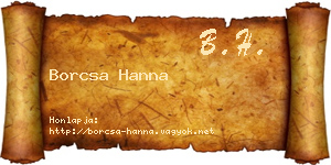 Borcsa Hanna névjegykártya